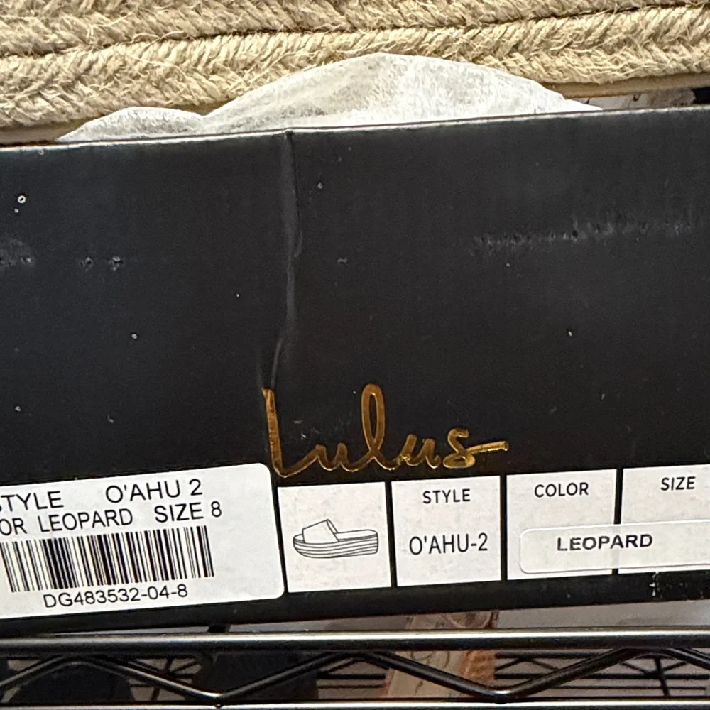 Lulus| Oahu 2 Wedge Leopard Print Espadrille Platform Slides Sandals |Size 8 NIB